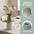 thumbnail image 2 of REGALWOVEN Modern White Ceramic Vase Slim Ribbed Bud Vase for Flowers, Minimalist Decorative Small Vase for Shelf, Vanity Aqua 2.4"L x 2.4"W x 5"H, 2 of 5