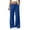 Blue, variant on Women's Cotton Linen Wide Leg Pants High Waist Drawstring Loose Flowy Pants with Pockets Lightweight Summer Beach Pants with Pocket Yellow