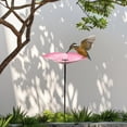 thumbnail image 4 of Comedero para pájaros al aire libre baño de baño de pájaros metal lindo adorno resistente con estación de riego de estaca para el jardín del jardín Rosa, 4 of 8