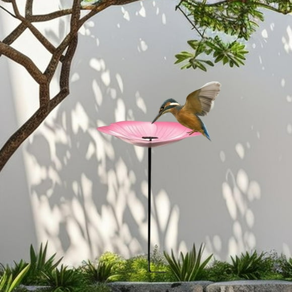 Tazón de baño de pájaros Bastreos de aves para al aire libre para el patio de césped para el patio Rosa