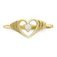 thumbnail image 5 of Primal Gold 10 Karat Yellow Gold Cubic Zirconia Solid Heart Ring, 5 of 7