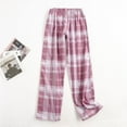 thumbnail image 5 of Womens Pajama Sets 2 Piece Cotton Plaid Pjs Long Sleeve Sleepwear Christmas Button Down Lounge Set, 5 of 8