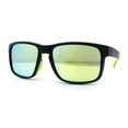 thumbnail image 4 of Polarized Color Mirror Light Weight Rectangle Sport Plastic Sunglasses Black Neon - Yellow Mirror, 4 of 8