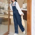 thumbnail image 4 of YunPes Girls Denim Overalls Teen Jean Dungarees Pants with Buttons Kids Sleeveless Straight Jeans Jumpsuit Bib Long Rompers, 4 of 8
