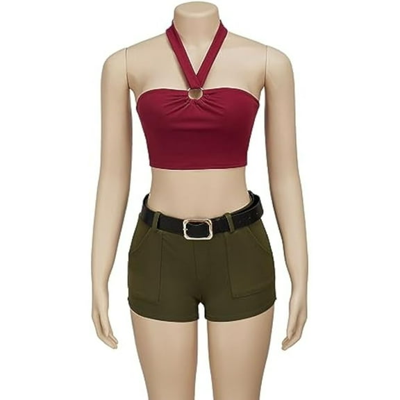 Women Sexy Halter Neck Crop Top Shorts Set Outfits