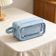 thumbnail image 6 of Soft Pencil Case,Colored Pencil Pouch Cute Pencil Box Zipper Pouch Pencil Bag,Pencil Holders Aesthetic Supplies Classroom Must Haves Hard Shell Pencil Case Pen, Pencil & Marker Cases Blue, 6 of 7