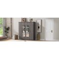 thumbnail image 5 of 3-Door Mirror Wardrobe with shelves, Closet Organizer White, 5 of 13