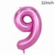 thumbnail image 4 of Set de Globos HAUCIAJEIN Número 9 Rosa de 32" para Cumpleaños, 4 of 4