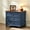 Dark Blue, variant on Buildhom 24" Farmhouse Nightstand with Charging Station, 3-Drawer Wood End Table for Bedroom, Living Room, Light Blue