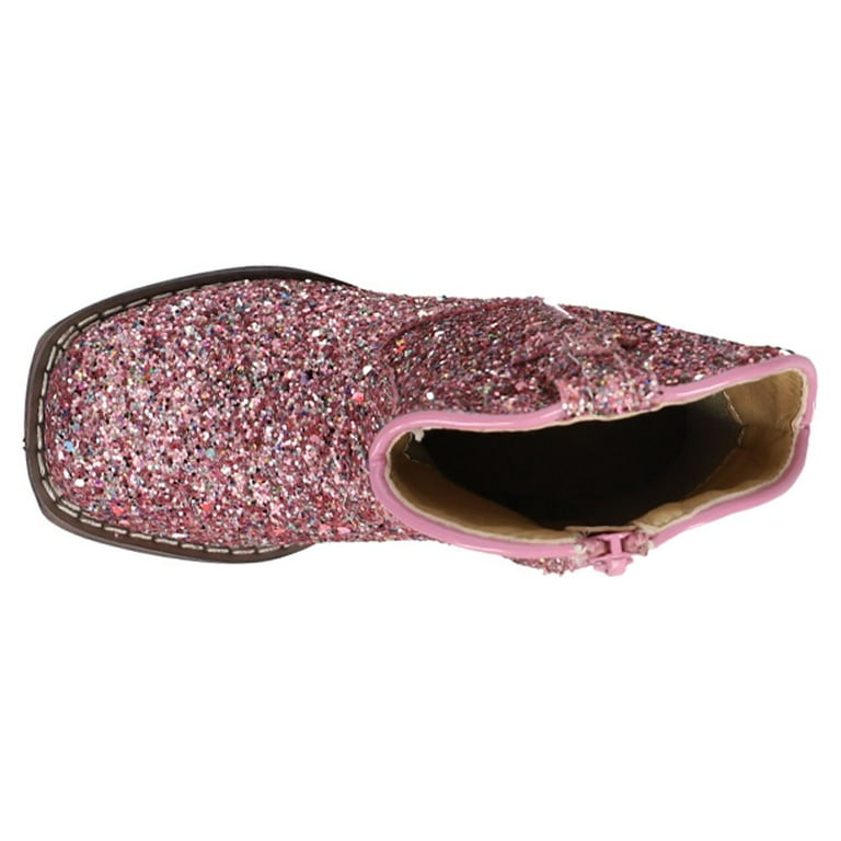Roper Toddler Girls Glitter Galore Square Toe Casual Boots Ankle