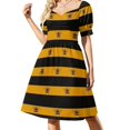 thumbnail image 2 of Vestido de manga corta con estampado de abejorro para mujer, vestido de verano con falda para mujer, 2 of 7
