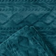 thumbnail image 6 of Chanasya Cable Knit Embossed Faux Fur Throw Blanket - Reverse Mink Modern, Comteporary, Elegant, Super Soft, Warm and Cozy for Bed, Couch, Living Room and Bedroom Home Décor (50x65 Inches) Teal, 6 of 6