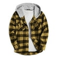 thumbnail image 5 of Coshow Men's Long Sleeve Plaid Hooded Jacket Casual Flannel Shirt Button Down Shirts, 5 of 5