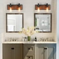 thumbnail image 3 of LNC 2-Light Black and Brown Farmhouse Bathroom Vanity Light,14.2"L x 4.3"D x 5.9"H, 3 of 13
