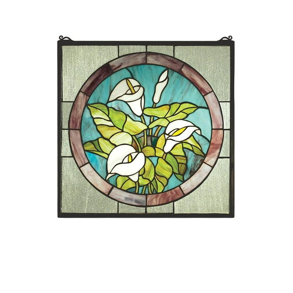 20"Wx20"H Calla Lily Stained Glass Window