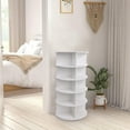 thumbnail image 3 of 360 Shoe Organizer Rotate, 5-Tier Vertical White Shoe Rack, Shoe Carousel, Round Shoe Rack for Closet Entryway Corner Garage, 3 of 9