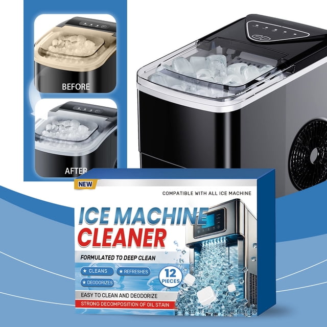 NAOJIE Ice Machine Cleaner Maker Descaler - 12 Clean Tablets Compatible with Frigidaire,Kitchenaid,Ice Maker Cleaner Tablets,Ice Machine Cleaner,Active Cleaning Products