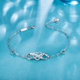 thumbnail image 4 of Leander Women Bracelets 925 Sterling Silver Infinity Heart White Gold Plated Cubic Zirconia Adjustable Bracelet Best Gifts for Women, 4 of 7