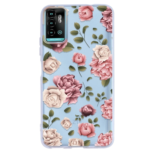 Funda para Blade A71 Flores, Uso Rudo, InstaCase Protector para Blade A71 antigolpes, case Flores Rosas