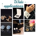 thumbnail image 5 of 12 Sets 3 Colors Brass Cuff Button Cabochon Cufflink Findings Flat Round Cuff Button Cabochons Tray Bezel Cufflink Blanks Setting for Apparel Accessories Clothes Buttons Making for DIY, 5 of 9