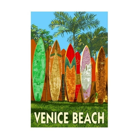 Venice Beach, California - Surfboard Fence Print Wall Art By Lantern (Best Time To Visit Venice Beach)