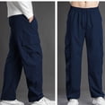thumbnail image 2 of LEKWK Mens Cargo Sweatpants Loose Fit Durable Texture Elastic Waist Drawstring Cargo Pants Multi-Pocket Design Work Pants Outdoor Casual Daily Gear, 2 of 5