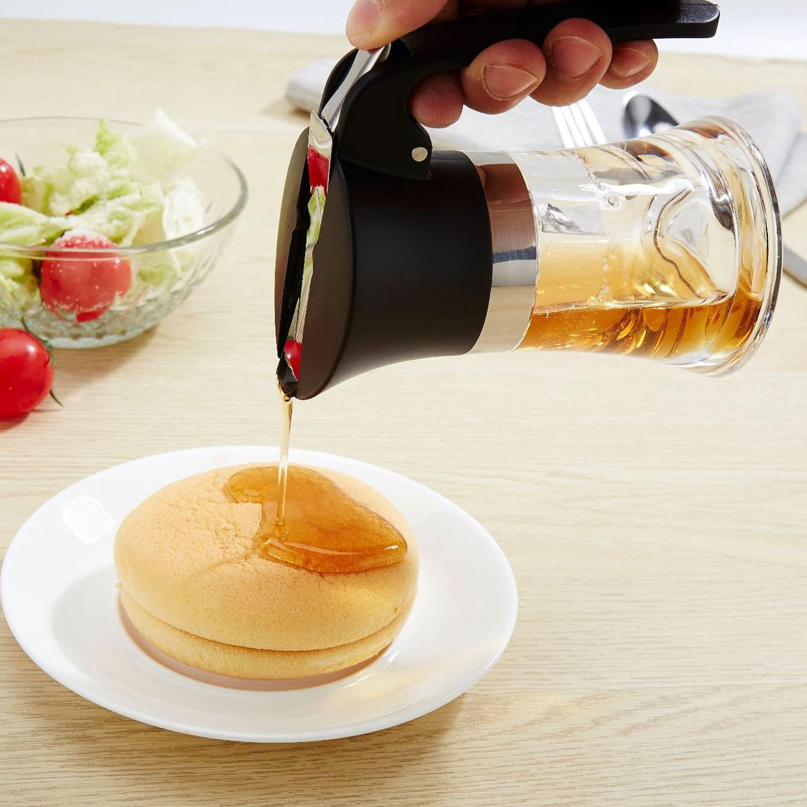 BIMZUC 3.38 oz Stainless‑Steel Syrup Dispenser – Easy‑Clean Honey Jar for Chocolate, Peanut Butter, Maple & Caramel