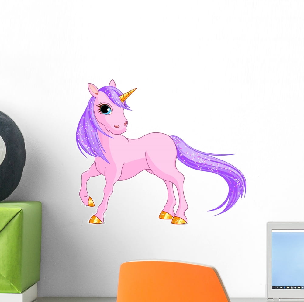 Pink Unicorn Wall Decal Sticker by Wallmonkeys Vinyl Peel and Stick
