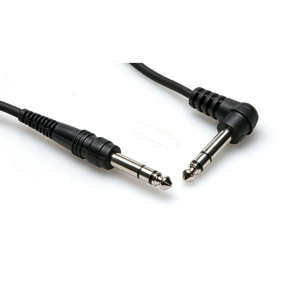 Hosa CSS105R Cable 1/4"" TRS to 1/4"" TRS Right Angle 5ft