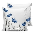 thumbnail image 7 of Outdoor Throw Pillow Cover Geometric Navy Blue Flower on White Waterproof Cushion Covers 2 Pack Garden Floral Art Pillow Cases Home Decoration for Patio Garden Couch Sofa, 7 of 7