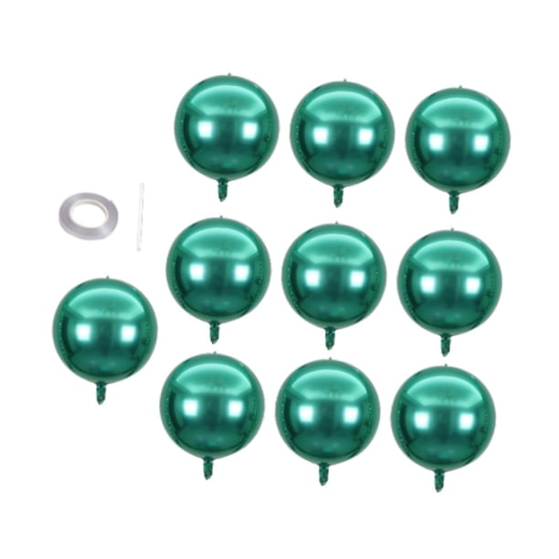 10 globos de papel de aluminio para fiestas, globos redondos de 22 pulgadas para Verde