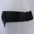 thumbnail image 4 of VISALY Belts for Women, Buckle Wide Women Belt Faux Leather Elastic Overcoat Belt Clothes Ornament, Stretch, Belts, Black, 4 of 9