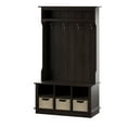 thumbnail image 2 of Twin Star Home 40" Hall Tree with Open Storage and Included Baskets, Midnight Cherry, 2 of 6