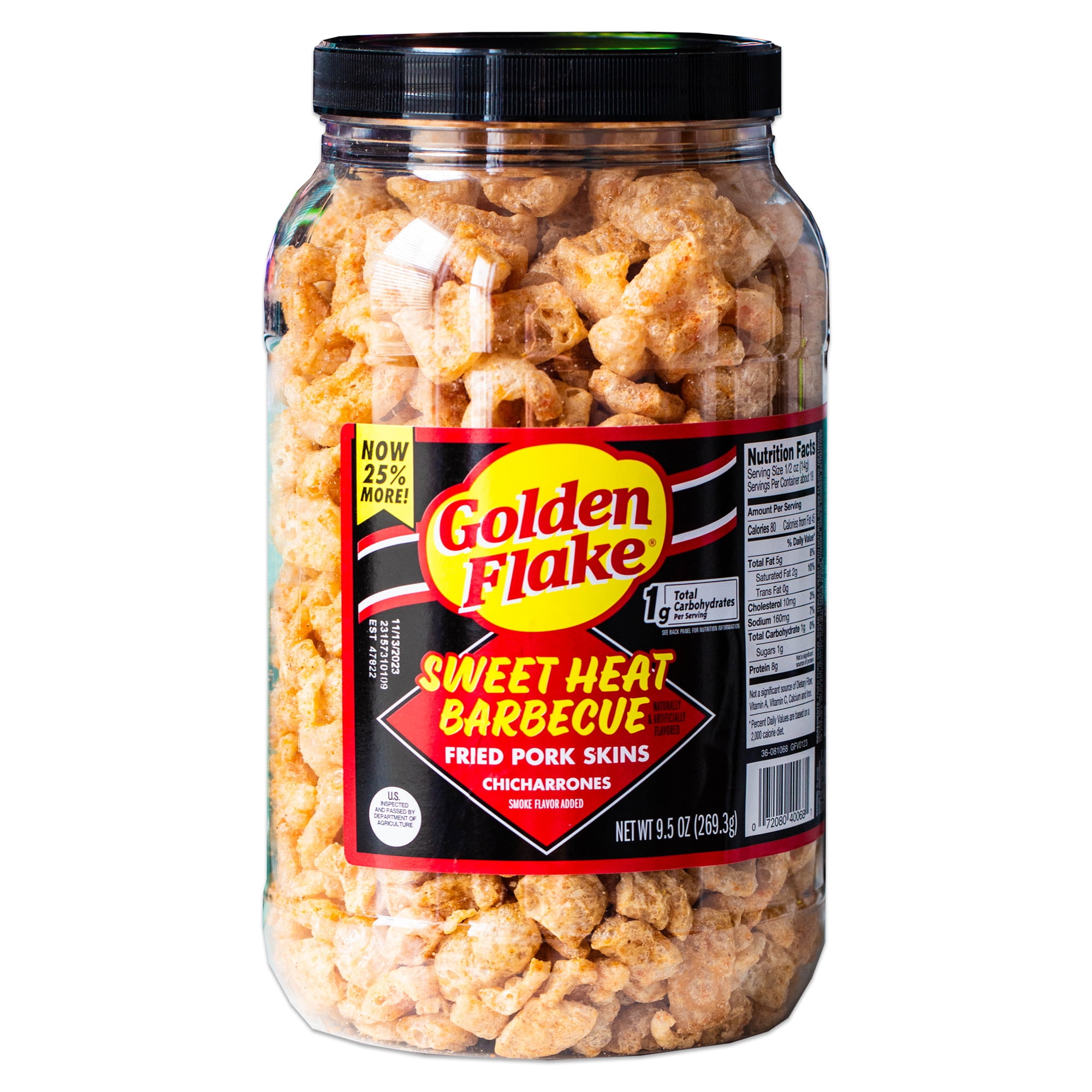 Golden Flake Utz Sweet Heat Bbq Pork Rinds Chicharrones Crispy Fried Pork Skins 1 95oz 9874