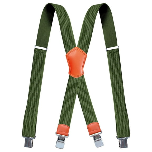 Ceimmol Suspenders for Men X Back Adjustable Heavy Duty Clip With 1.5 Inchs Wide Elastic Braces Snaps