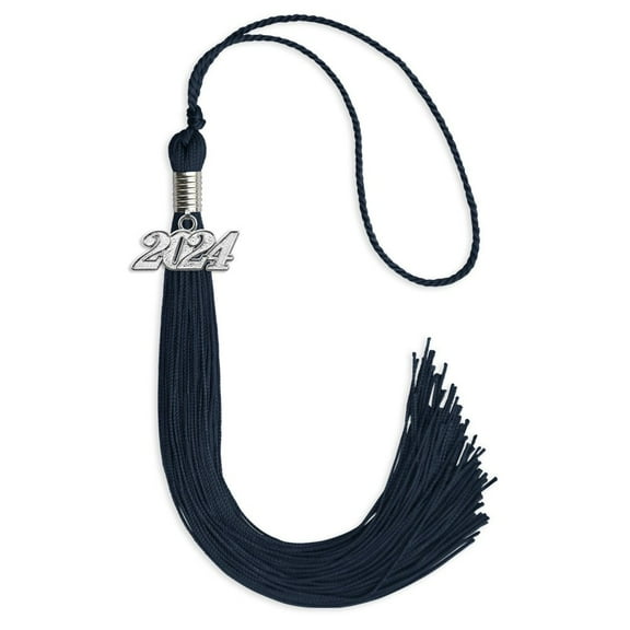 Endea Graduation Navy Blue Graduation Tassel with Silver Date Drop