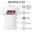 thumbnail image 4 of Retro Jesus King Graphic T-Shirt, Unisex Classic Fit Cotton Tee, 4 of 9
