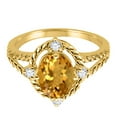 thumbnail image 3 of Mauli Jewels Engagement Rings for Women 1.87 Carat Citrine and Diamond Ring 4-prong 10K Yellow Gold, 3 of 6