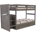 thumbnail image 2 of Discovery World Furniture Stairbed Kids Twin over Twin Transitional Wood Bunk Bed, Charcoal, 2 of 7