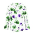 thumbnail image 4 of Dvprdro Women's Long Sleeve Floral Printed Blouse Fashion Lapel V Neck Buttons Elegant Work Shirts Top Loose Fit Casual T-Shirt Tops, 4 of 5