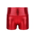 thumbnail image 3 of Zaldita Women's Metallic Shiny Rave Booty Shorts High Waist Bottoms for Dance Halloween Red M, 3 of 6