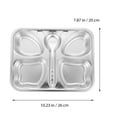 thumbnail image 2 of Luxshiny 1Pcs Simple Style Divided Plate Made Of Stainless Steel For Children Silver, 2 of 8