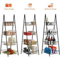 thumbnail image 3 of 4 Tier Storage Shelf Black Metal Shelf with Storage Baskets, 3 of 5