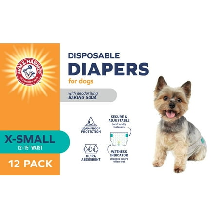 UPC: 0742797884042 | Arm & Hammer X-Small Dog Diapers  12  -15  Waist  12 Pack