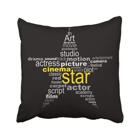 ARTJIA Red Movie Cinema Star Concept Hollywood Sign Film Storyboard Editor Director Thriller Pillowcase Throw Pillow Cover 18x18 inches
