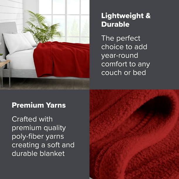 Bare Home Polar Fleece Bed Blanket Lightweight Premium Fleece Throw Red Walmart Business Supplies