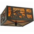 thumbnail image 4 of Meyda Tiffany 128311 Elk At Lake 2 Light 10" Wide Flush Mount Square Ceiling Fixture -, 4 of 7