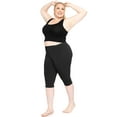 thumbnail image 2 of Stretch Is Comfort Women's Polyester Plus Size Knee Length Leggings Black 3X, 2 of 7