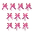 thumbnail image 1 of Amaiiu 10 Pieces Bow Pull Decor Multi-colors Festive Packing DIY Crafts Lightweight Plastic Hand-Pulled Flower Christmas Holiday Pink Gold, 1 of 7