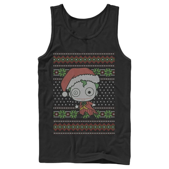 Men's Batman Ugly Christmas Chibi Joker Tank Top Black X Large